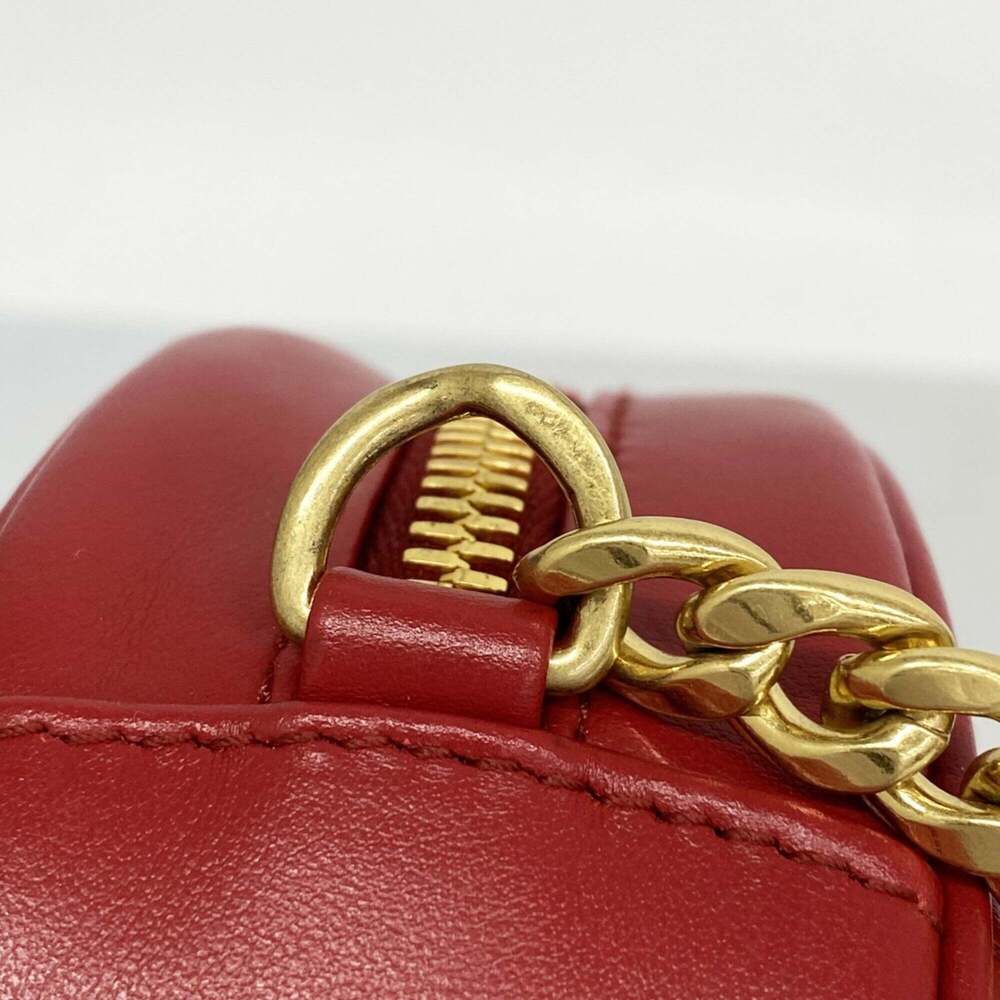 PRADA Red Leather Shoulder Bag - Picture 6 of 9